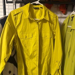 New York & Company Yellow Button Down Shirt